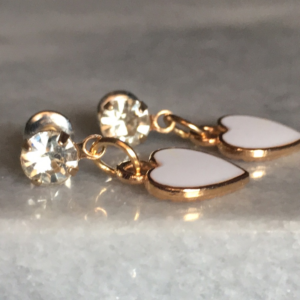 Heart Drop Post Earrings - Picture 6 of 13
